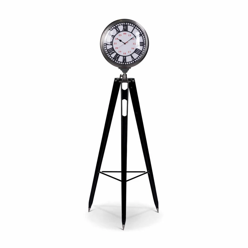 Authentic Models Waterloo Clock on Tripod, Uhr auf Stativ, Deko-Objekt, Aluminium / Glas / Holz, SC066