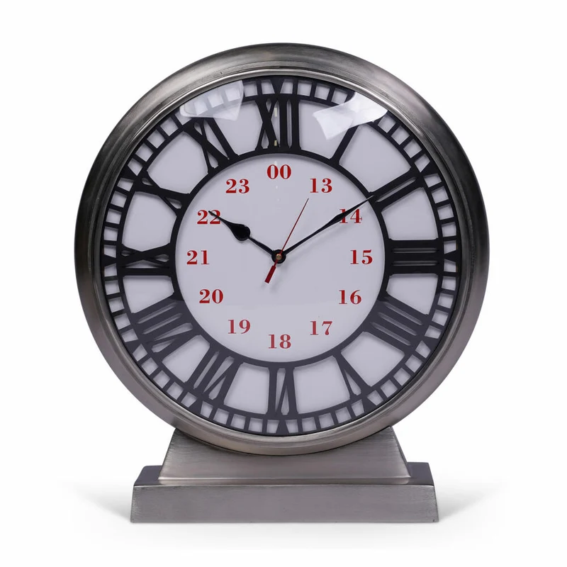 Authentic Models Waterloo Desk Clock XL, Schreibtischuhr, Uhr, Deko, Aluminium / Glas, SC068