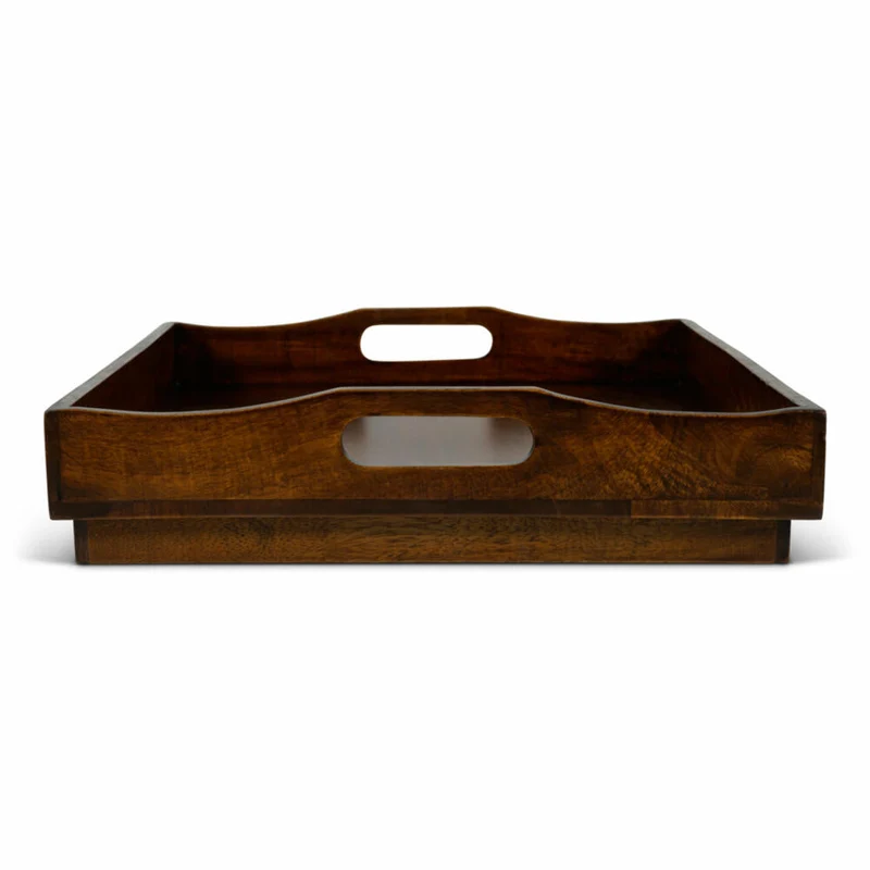 Authentic Models Stateroom End Table Tray, mit Füßen, Serviertablett, Tablett, Holz, FF109