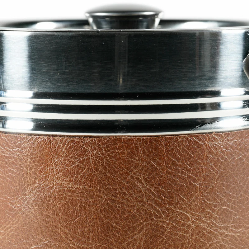 Authentic Models Travel Ice Bucket, Eiskübel, Eiswürfelbehälter, Stahl / Leder, BA008