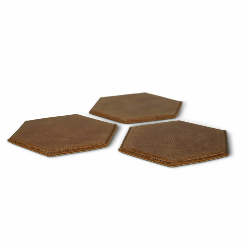 Authentic Models Travel Coaster, 3er Set, Untersetzer, Glasuntersetzer, Leder / Kunststoff, BA018
