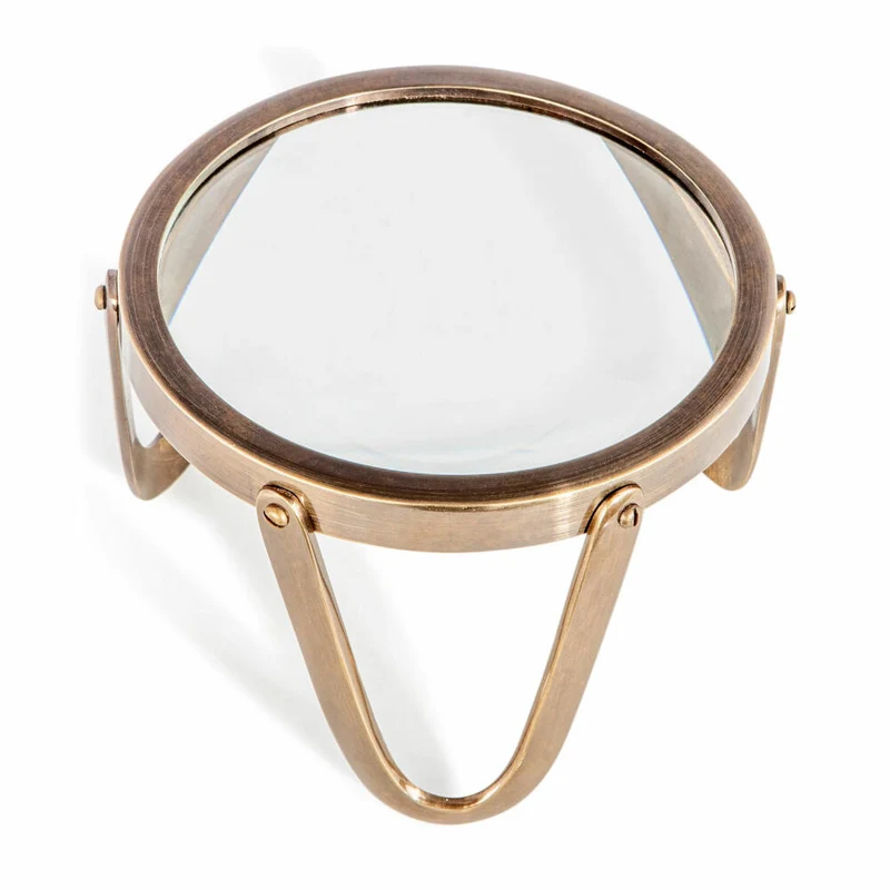 Authentic Models Schreibtischlupe Desk Magnifier Brass, Tischlupe, Vergrößerungsglas, Aluminium / Glas, Ø 13.5 cm, AC042