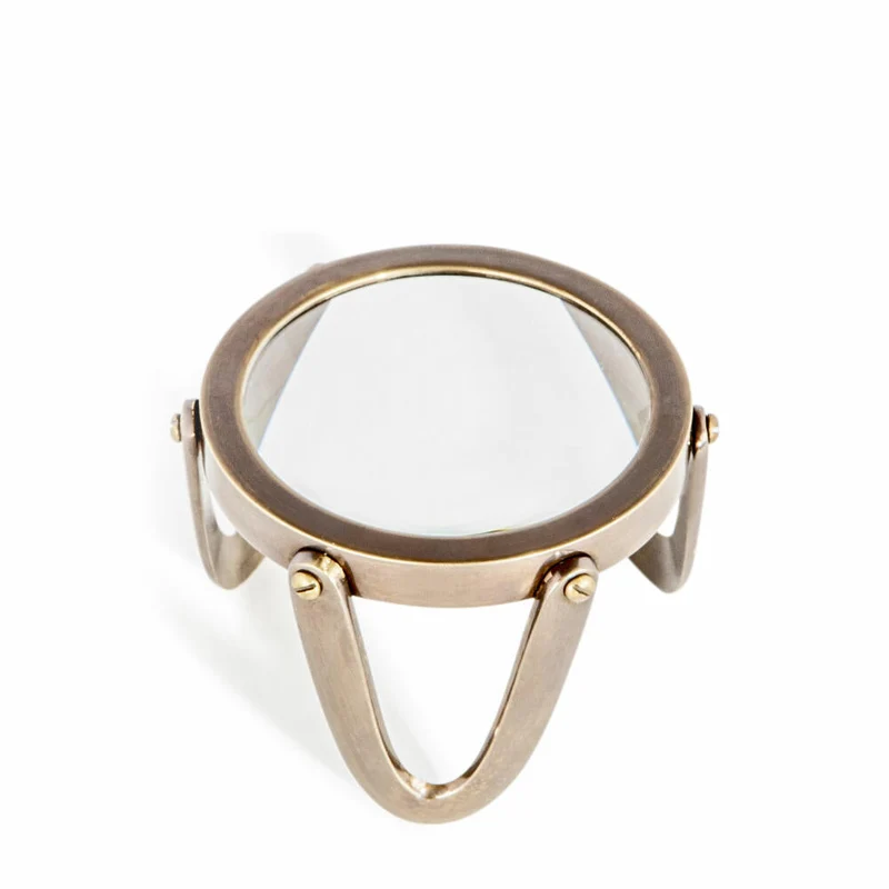 Authentic Models Schreibtischlupe Desk Magnifier Brass, Tischlupe, Vergrößerungsglas, Aluminium / Glas, Ø 8 cm, AC044