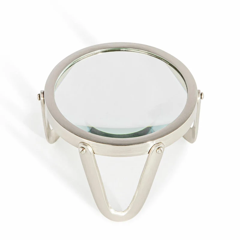 Authentic Models Schreibtischlupe Desk Magnifier Pewter, Tischlupe, Vergrößerungsglas, Aluminium / Glas, Ø 10.5 cm, AC046