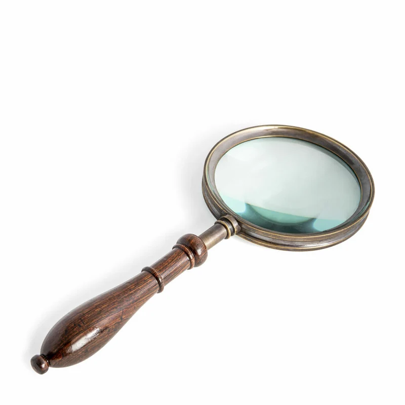 Authentic Models Vergrößerungsglas, Regency Magnifier, Lupe, Holz / Messing / Glas, Schwarz, AC109