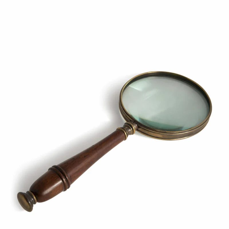 Authentic Models Vergrößerungsglas Bronzed, Lupe, Holz, Messing, Glas, AC099B