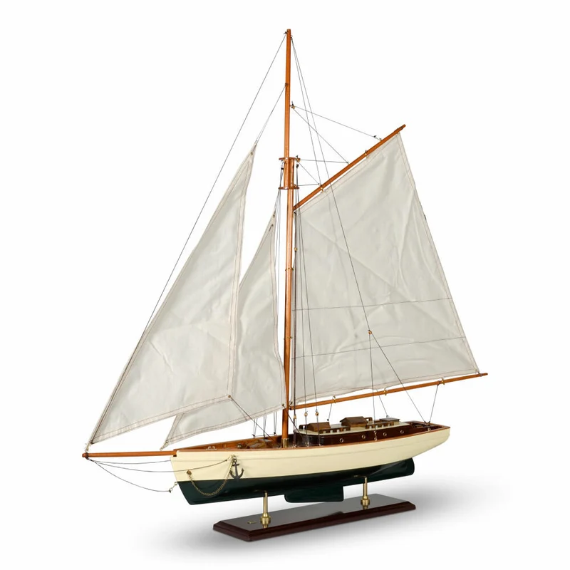 Authentic Models Schiffsmodell 1930s Classic Yacht Large, Segelschiff, Dekoration, Holz / Baumwolle, AS135
