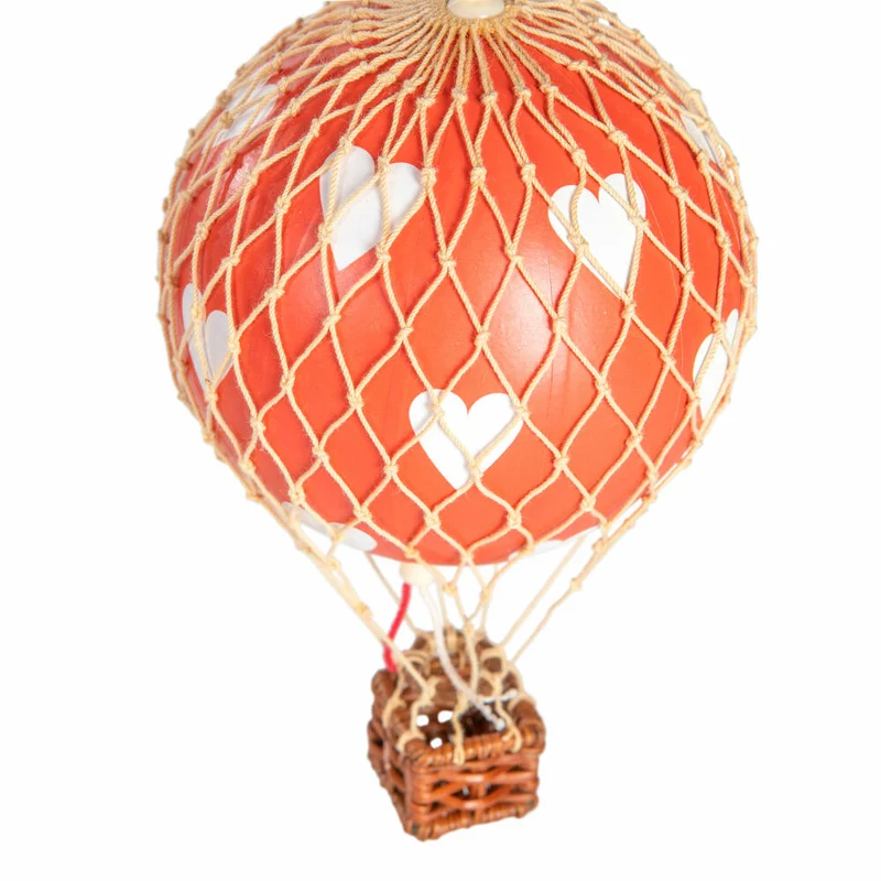 Authentic Models Mobile Flying the Skies Herzen Rot, Hängedekoration, Ballon, Rattan / Papier / Kunststoff, AP134