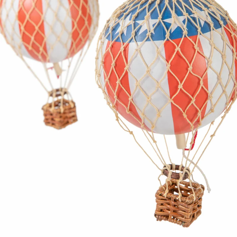 Authentic Models Mobile Flying the Skies US, Hängedekoration, Ballon, Rattan / Papier / Kunststoff, AP136