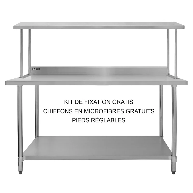 Set Tavolo e Ripiano da Cucina Ristorante KuKoo, Mensola Singola - 180cm