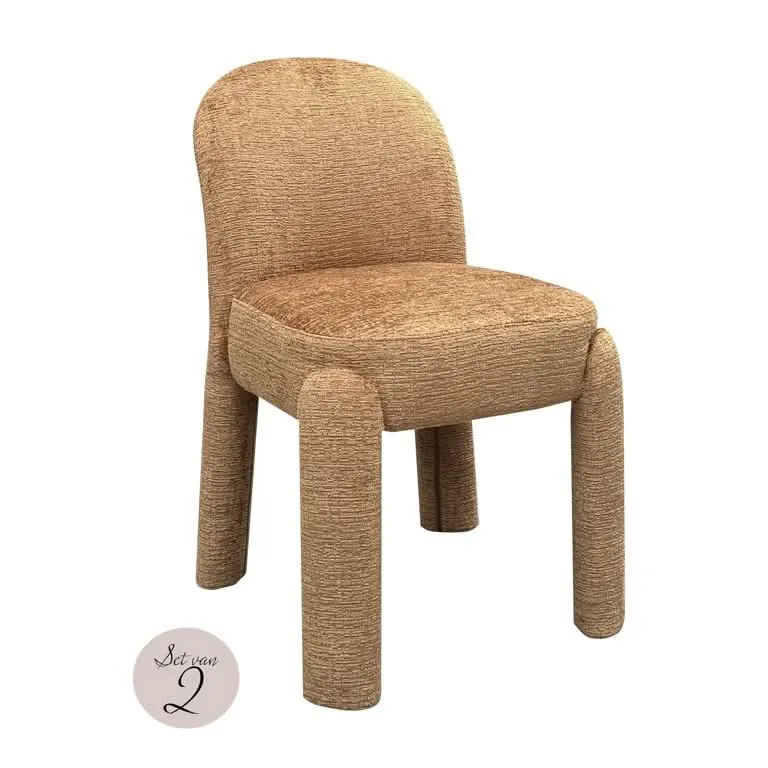 Richmond Interiors Esszimmerstuhl 2er-Set Brandi cognac fusion (Fusion cognac 28)