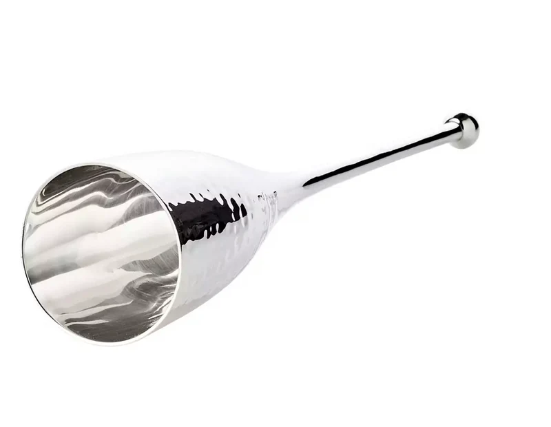 Edzard 2er-Set Sektkelch Dodo (Höhe 23 cm, Füllmenge 200 ml), mit Ständer, gehämmert, edel versilbert