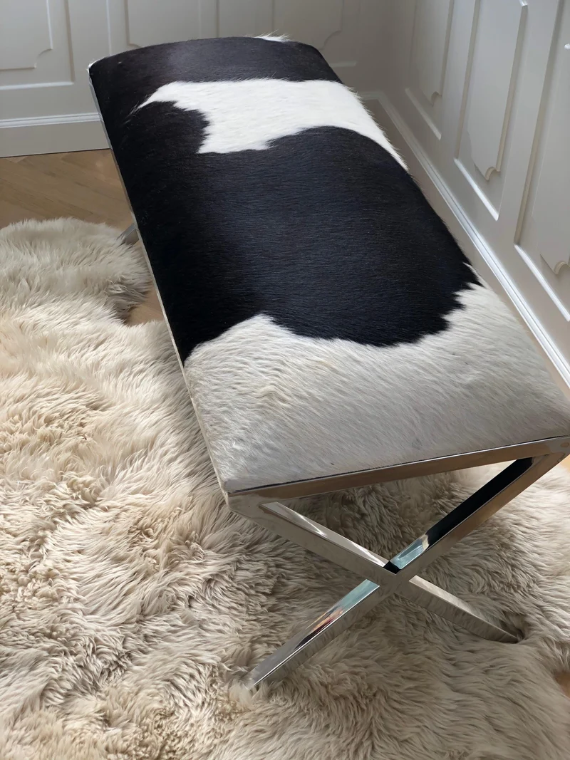 Natures Collection Natures Collection Kuhfellbank | Stahl | 110x42x45 cm