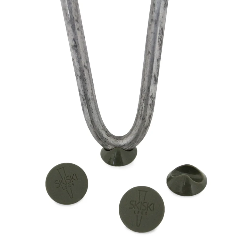 4 Gambe da Tavolo a Forcina 71cm - 2 Rebbi - 12mm - Acciaio Naturale