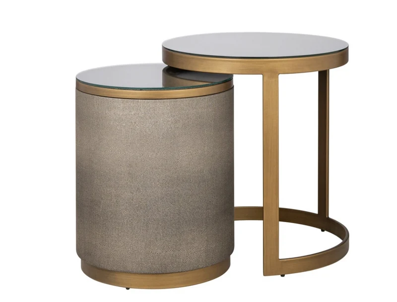 Richmond Interiors Beistelltisch Bloomville mit Glas Set von 2