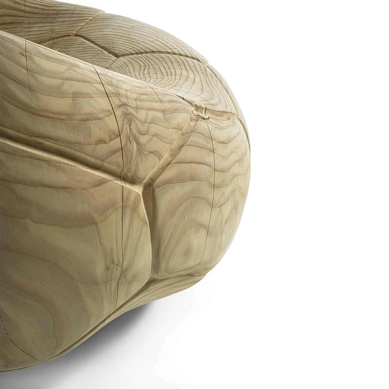 Swivel Armchair in Cedar Wood FOOTBALL by Guto Biazzetto for Riva 1920