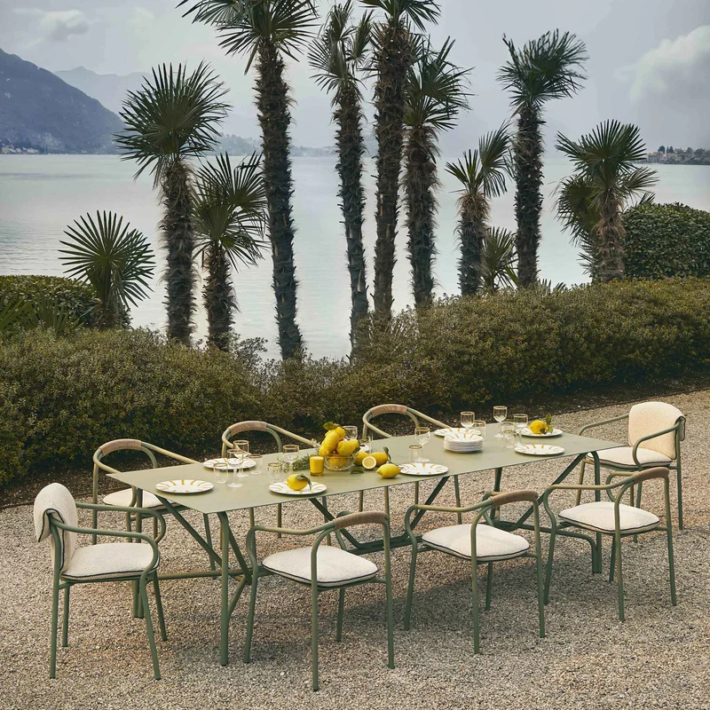 Outdoor Aluminium Chair with Seat Cushion SALÒ by Matteo Thun and Benedetto Fasciana for Unopiù