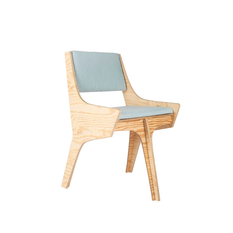 Oak Wood Chair FALCONE BLUE by Jules Régis