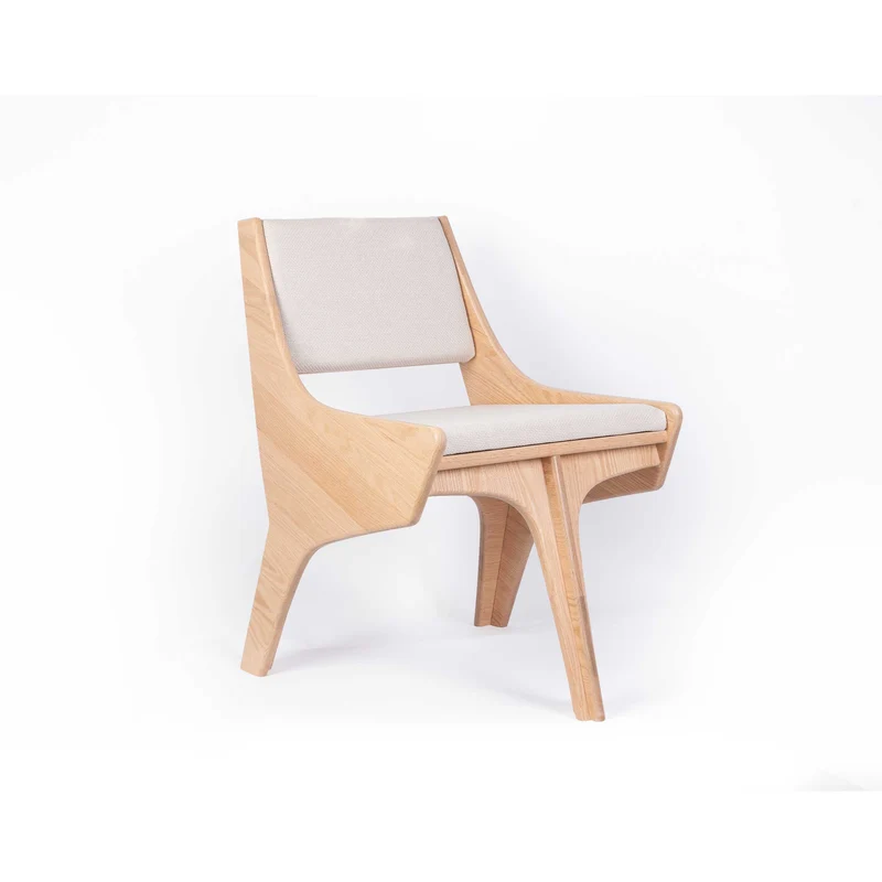 Oak Wood Chair FALCONE CREAM by Jules Régis