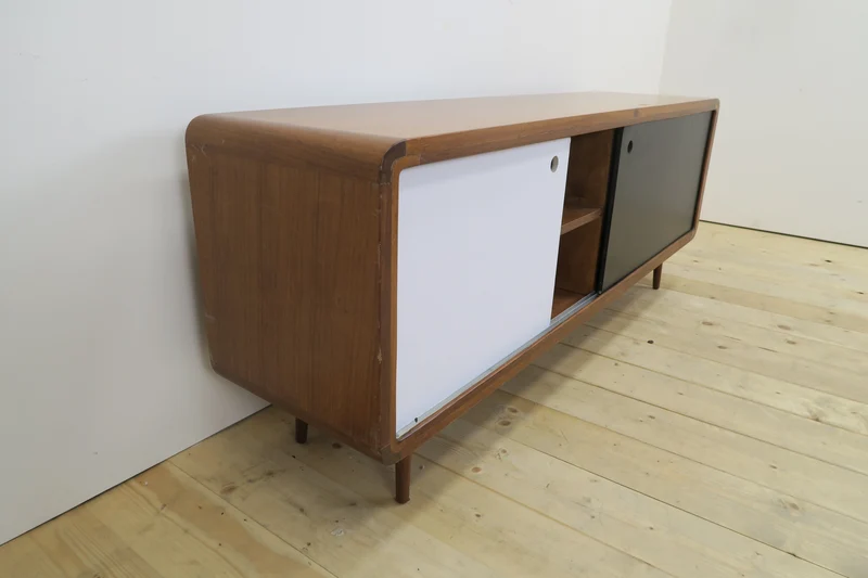 Sideboard in teak bianco e nero, anni ’60