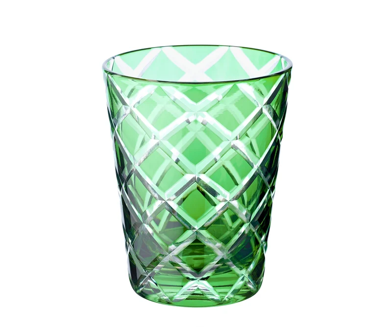 Edzard 6er Set Kristallgläser Dio, grün, handgeschliffenes Glas, Höhe 10 cm