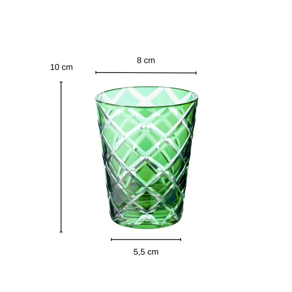 Edzard 6er Set Kristallgläser Dio, grün, handgeschliffenes Glas, Höhe 10 cm