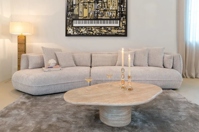 Richmond Interiors Couchtisch Fictus Travertin faux (Beige)