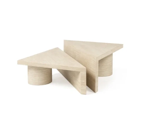 Richmond Interiors Couchtisch Set Fictus Travertin faux (Beige)