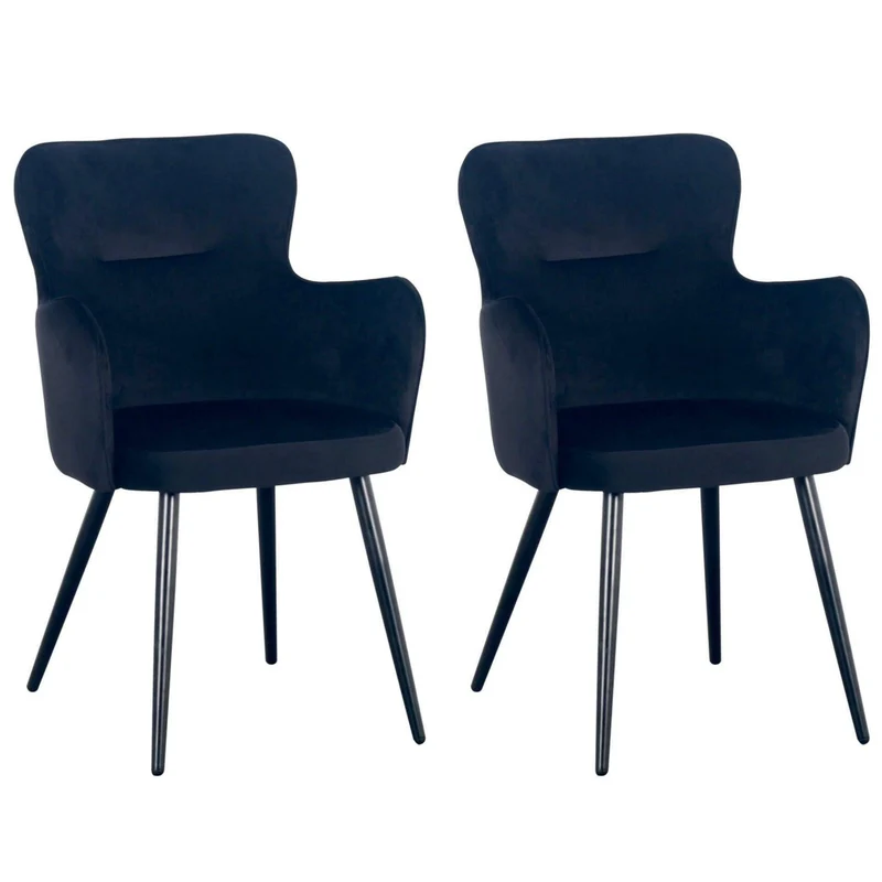 Pole to Pole Wing Esszimmerstühle Black 2er-Set