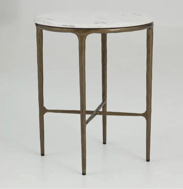 Flamant Beistelltisch MARABELLE, Metall und Marmor, rund