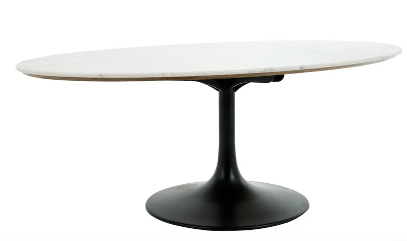 Flamant Esstisch ABOAH, oval, Marmor weiss