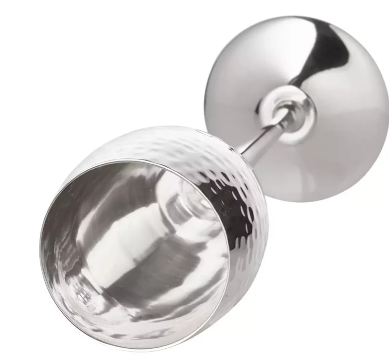 Edzard 2er-Set Sektkelch Dodo (Höhe 23 cm, Füllmenge 200 ml), gehämmert, edel versilbert