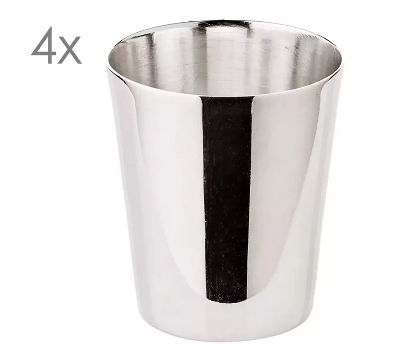 Edzard 4er-Set Schnapsbecher Boy (Höhe 4,5 cm, Füllmenge 2 cl), edel versilbert