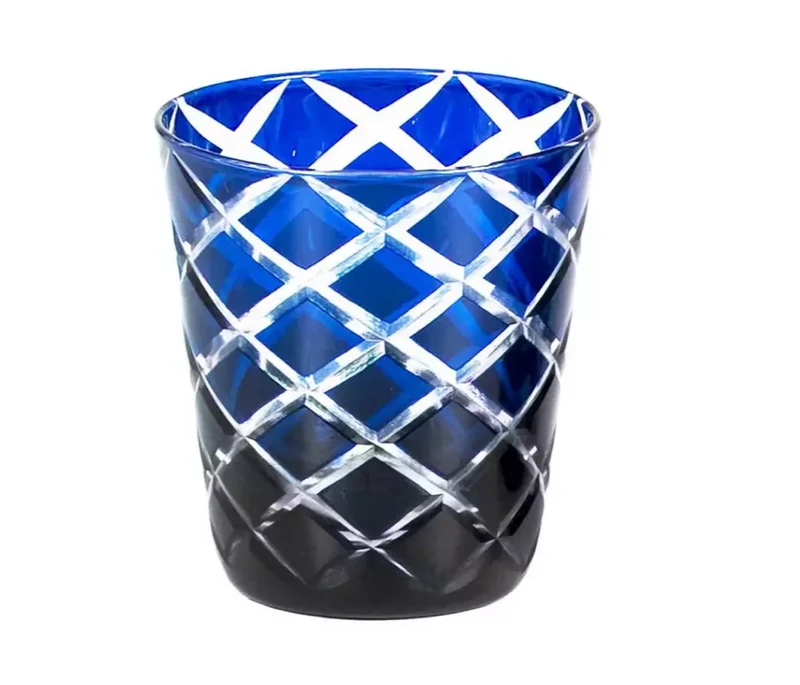 Edzard 2er-Set Kristallgläser Dio (Höhe 10 cm, Füllmenge 230 ml), blau, handgeschliffenes Glas