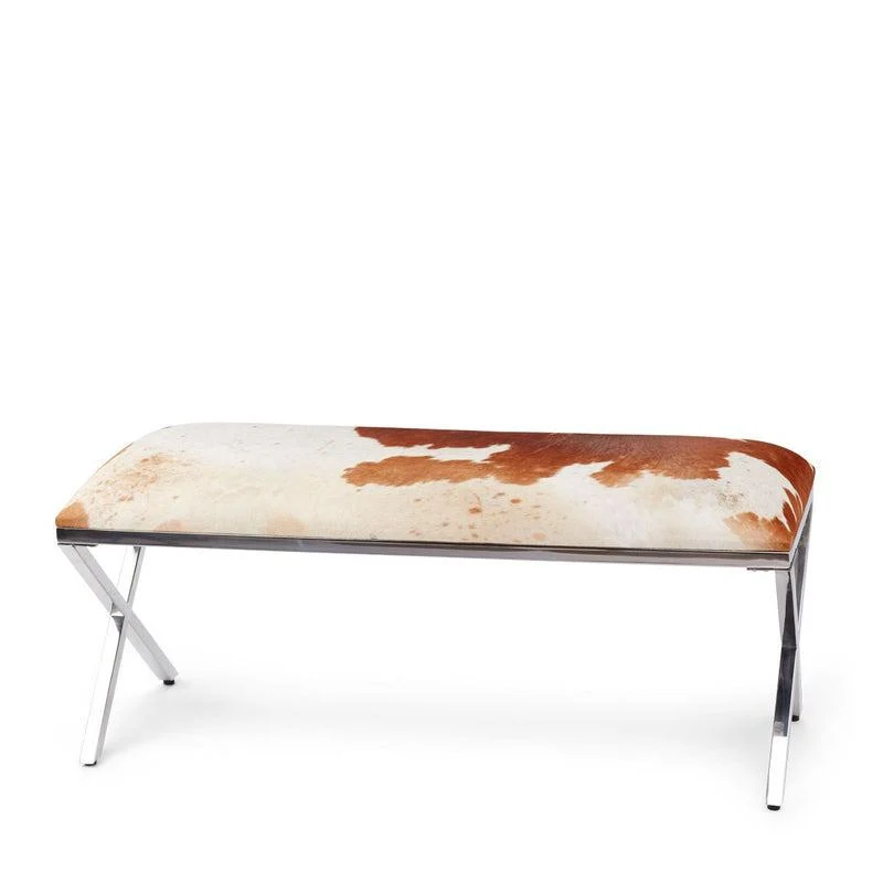 Natures Collection Natures Collection Kuhfellbank | Stahl | 110x42x45 cm