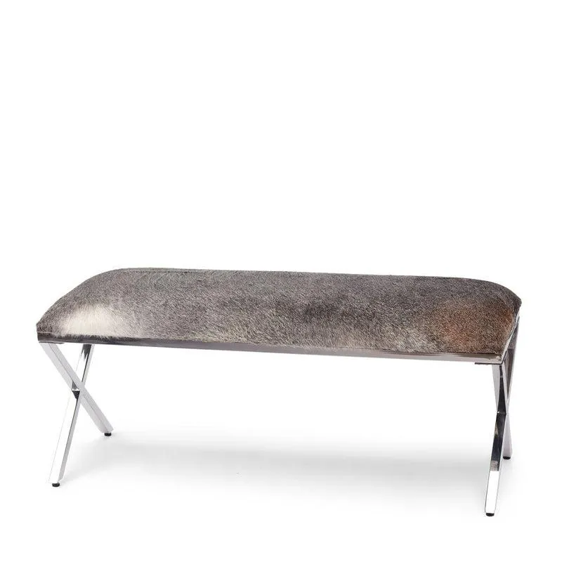 Natures Collection Natures Collection Kuhfellbank | Stahl | 110x42x45 cm