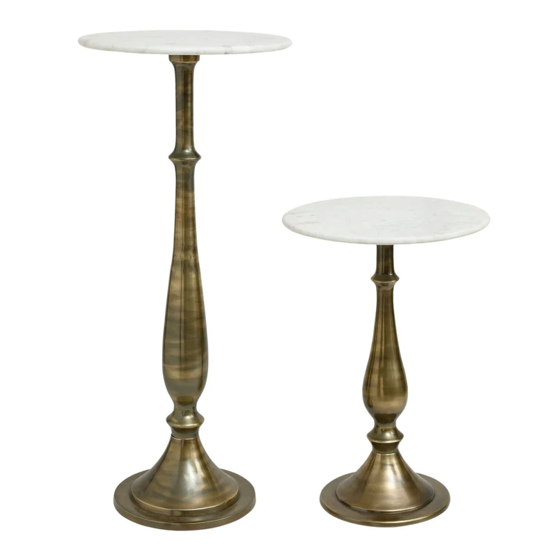 PTMD Sonnel Champagner Marmor Eisen Beistelltisch SV2