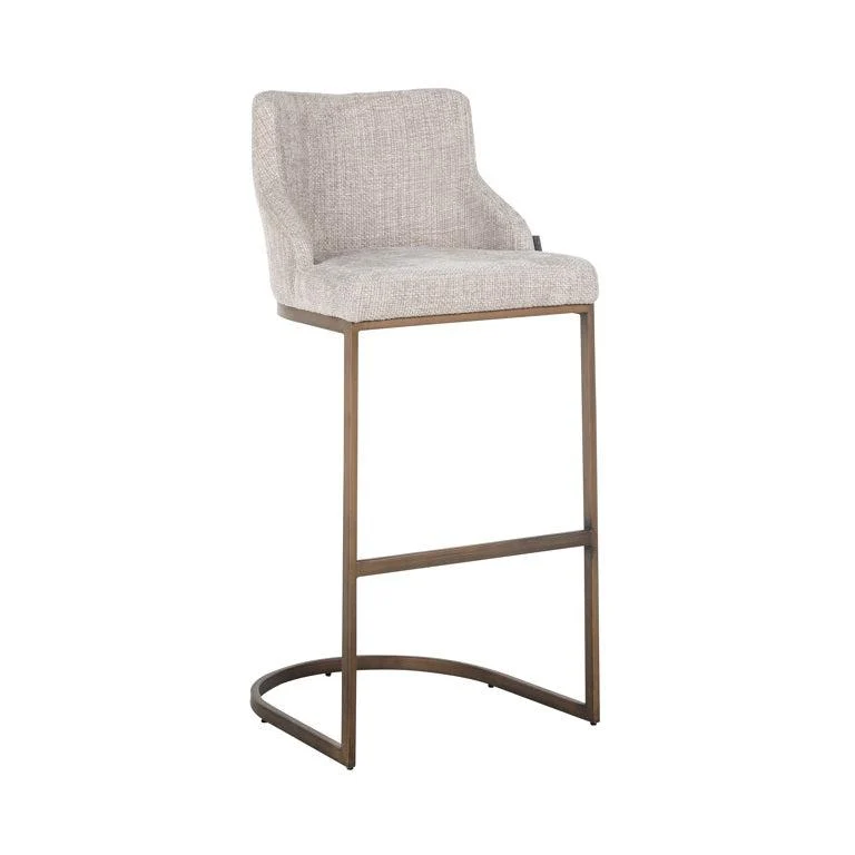 Richmond Interiors Barstuhl Bolton natural renagade / brushed gold (Renegade Natural 01)