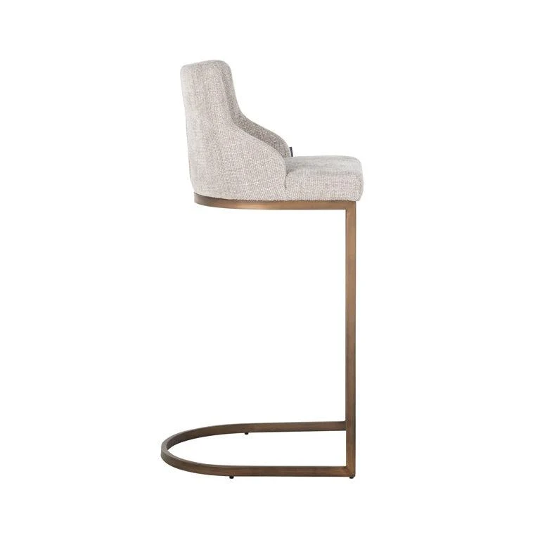 Richmond Interiors Barstuhl Bolton natural renagade / brushed gold (Renegade Natural 01)