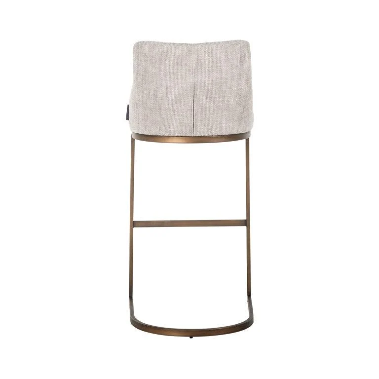 Richmond Interiors Barstuhl Bolton natural renagade / brushed gold (Renegade Natural 01)