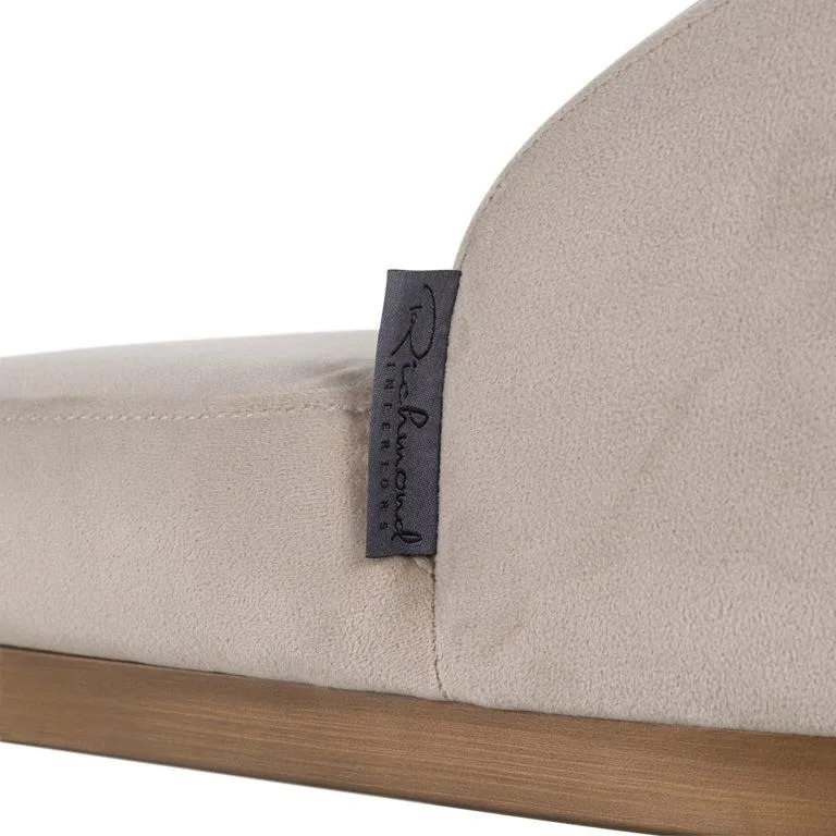 Richmond Interiors Barstuhl Bolton khaki velvet / brushed gold fire retardant (FR-Quartz 903 Khaki)