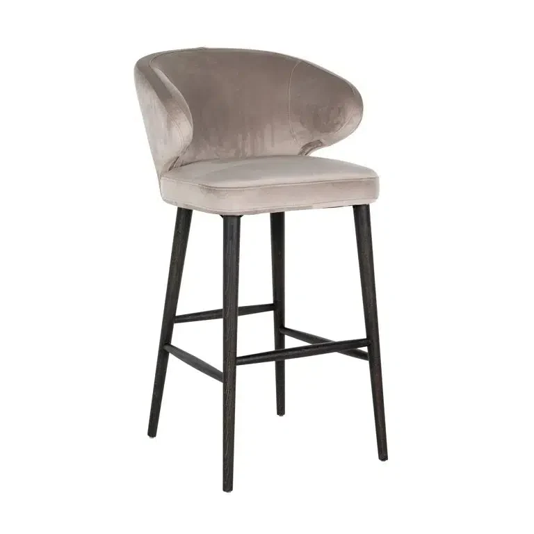 Richmond Interiors Barstuhl Indigo khaki velvet