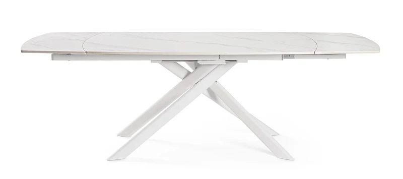 Tavolo allungabile in gres porcellanato effetto marmo 160-240x90 cm
