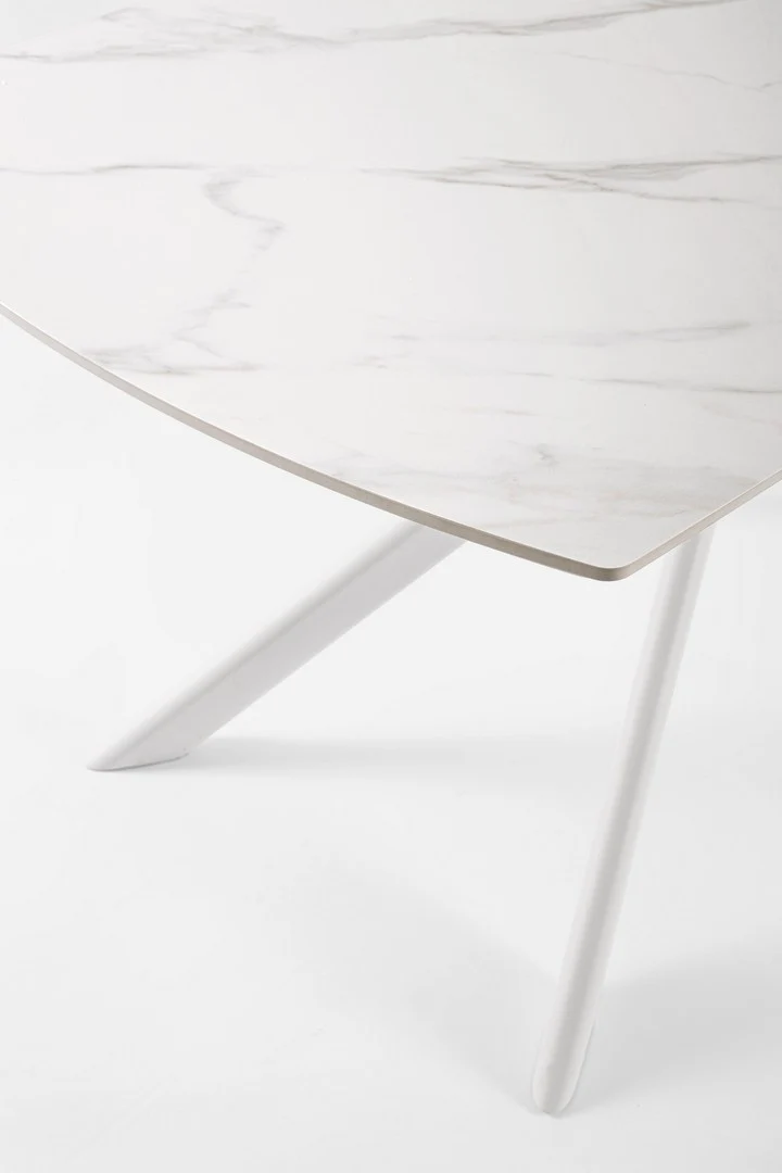 Tavolo allungabile in gres porcellanato effetto marmo 160-240x90 cm
