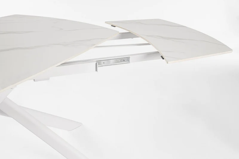 Tavolo allungabile in gres porcellanato effetto marmo 160-240x90 cm