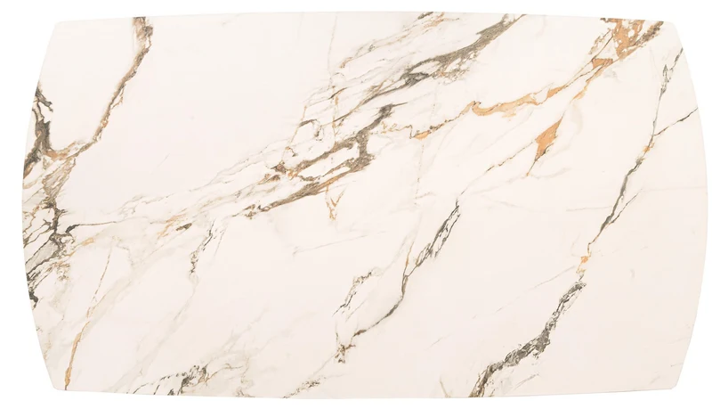 Tavolo allungabile in gres porcellanato effetto marmo 160-240x90 cm