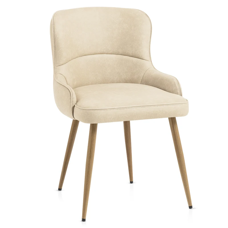 Sedia da pranzo Ecopelle Metallo - Tropea Beige