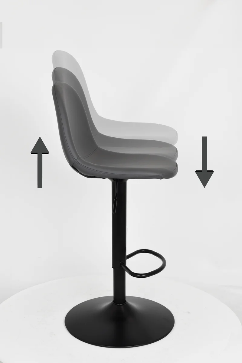 Sgabello outlet modello 91 imbottito in finta pelle color grigio scuro