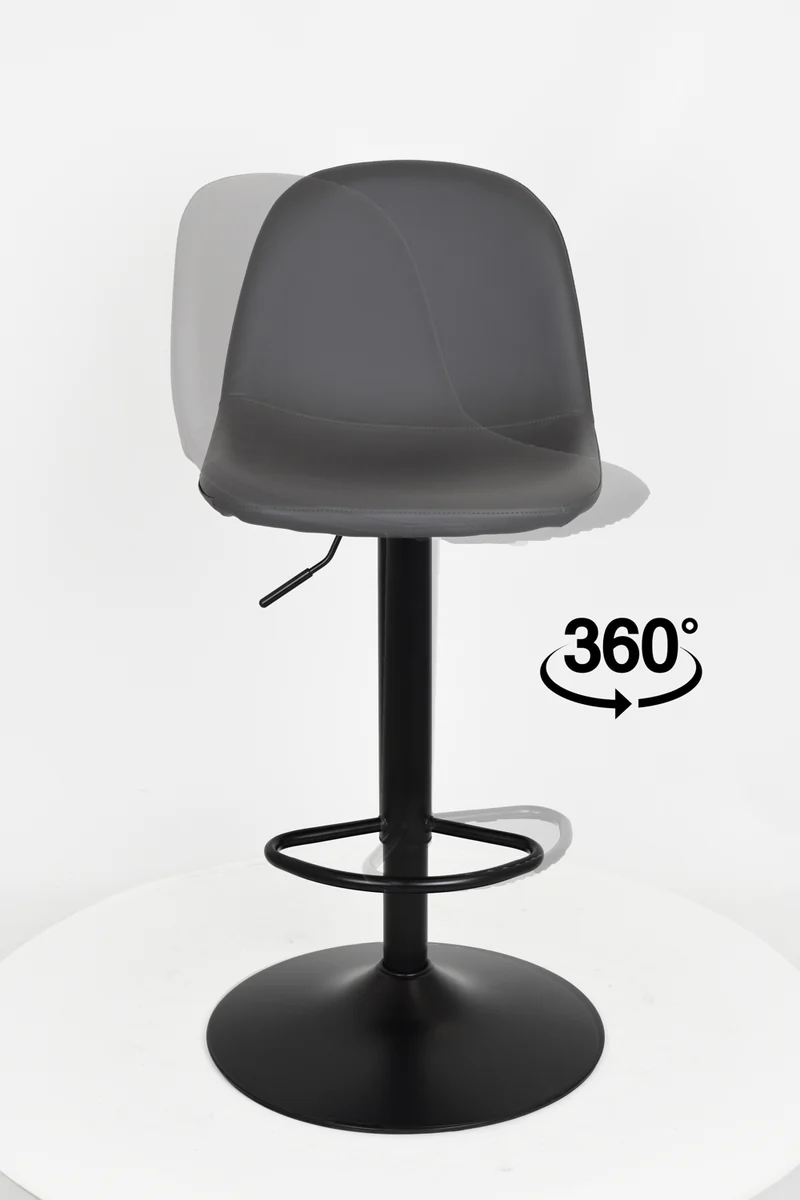 Sgabello outlet modello 91 imbottito in finta pelle color grigio scuro