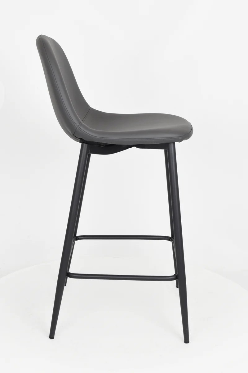 Sgabello outlet modello 92 imbottito in finta pelle color grigio scuro